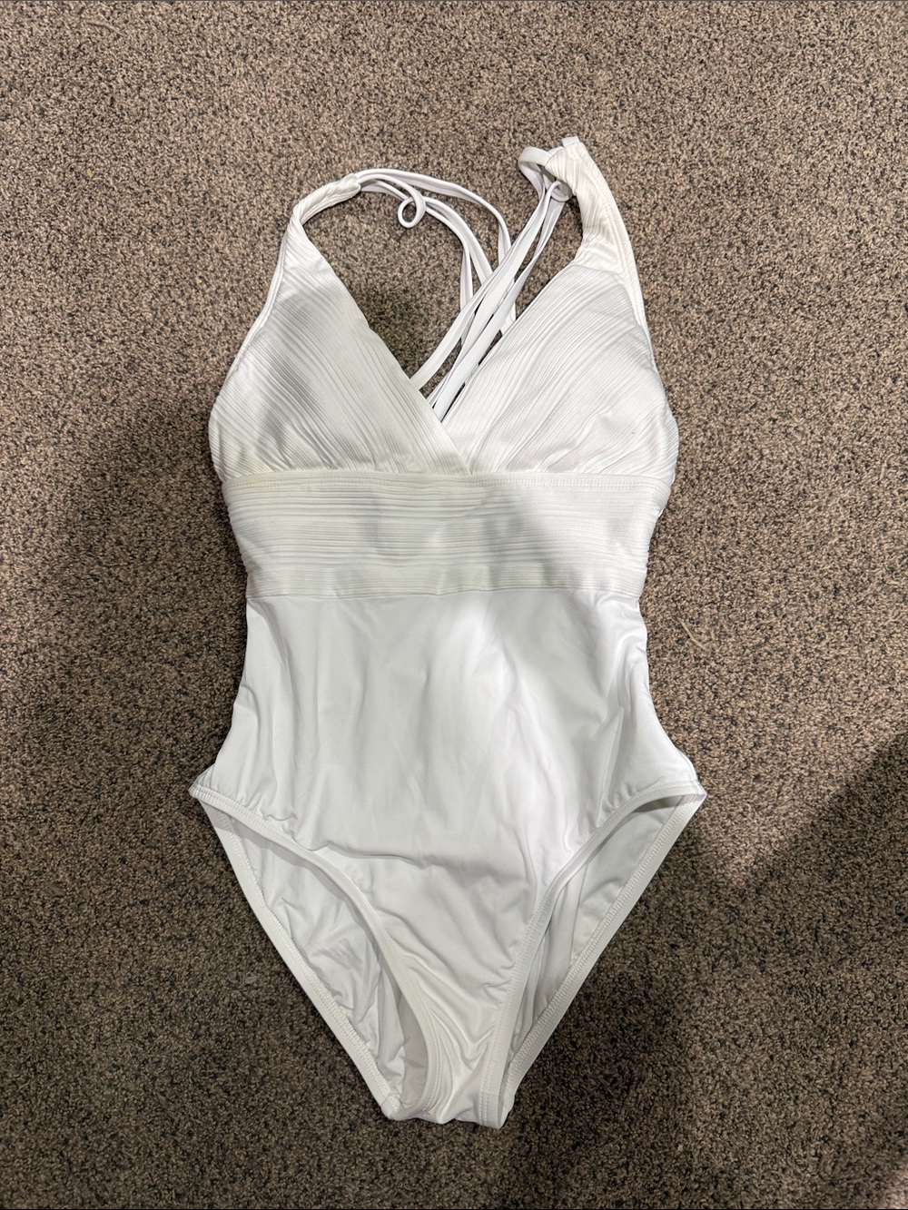 La Blanca White One-Piece Halter Swimsuit